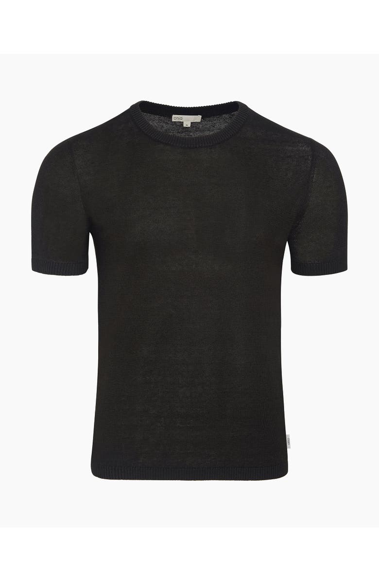 Onia Linen Knit Tee Shirt, Alternate, color, Washed Black