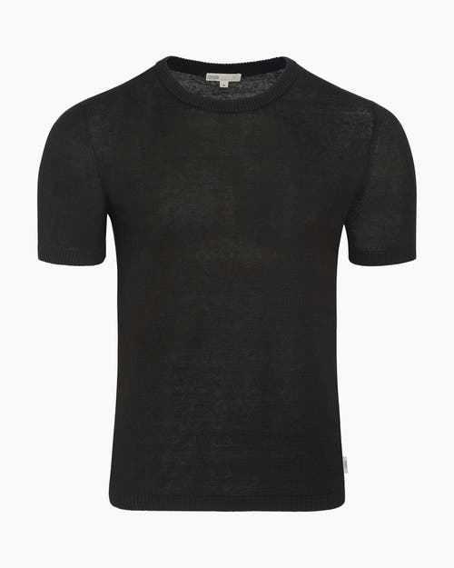 Onia Linen Knit Tee Shirt In Black