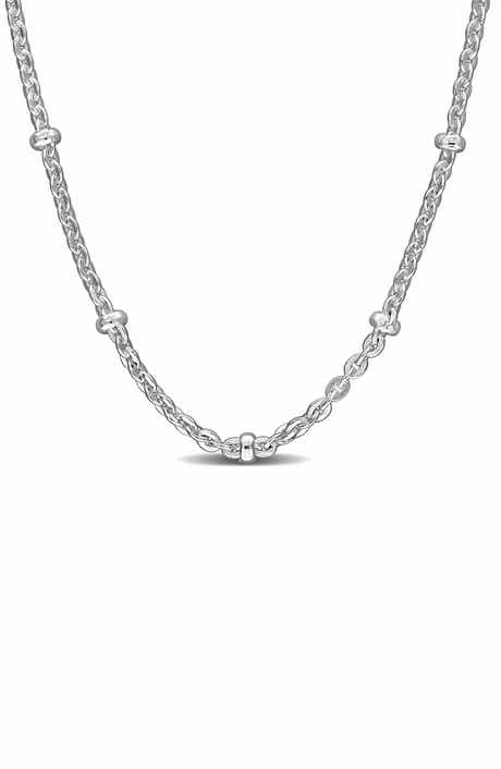 Saturno Bead Station Necklace, 2.1mm