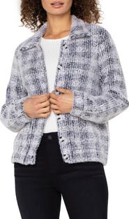 Liverpool Los Angeles Plaid Bomber Sweater