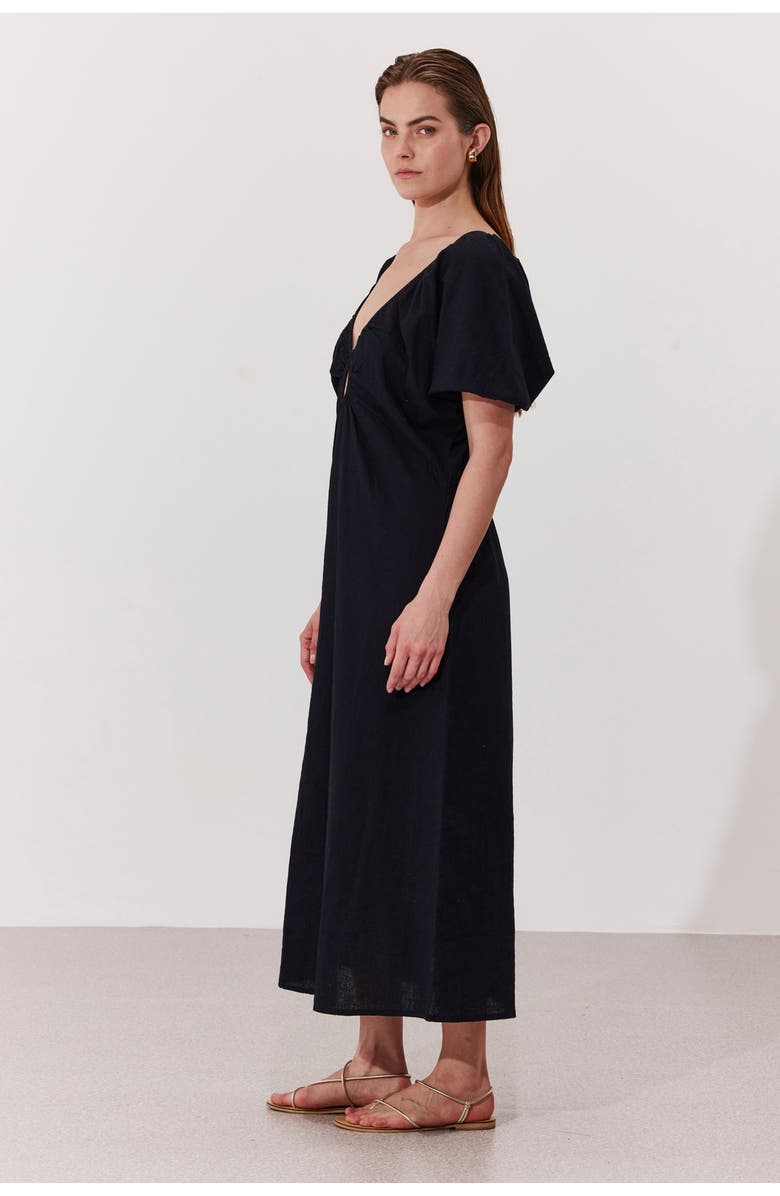 Gottex Beach Life Terra Puff Sleeve Midi Dress Cover-Up, Alternate, color, Black