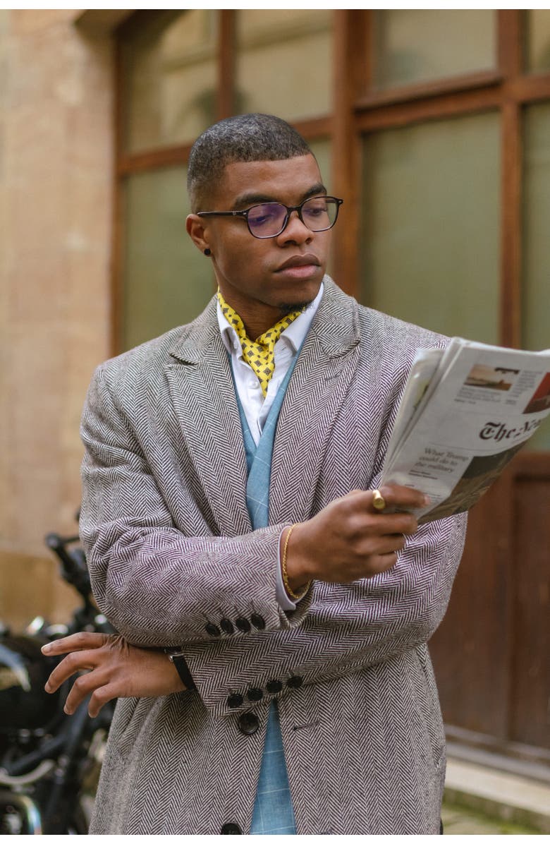 Elizabetta Corbara - Silk Ascot Cravat Tie for Men, Alternate, color, Yellow