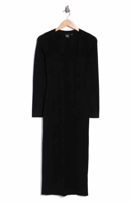 Fuldiani Square Neck Ribbed Midi Dress