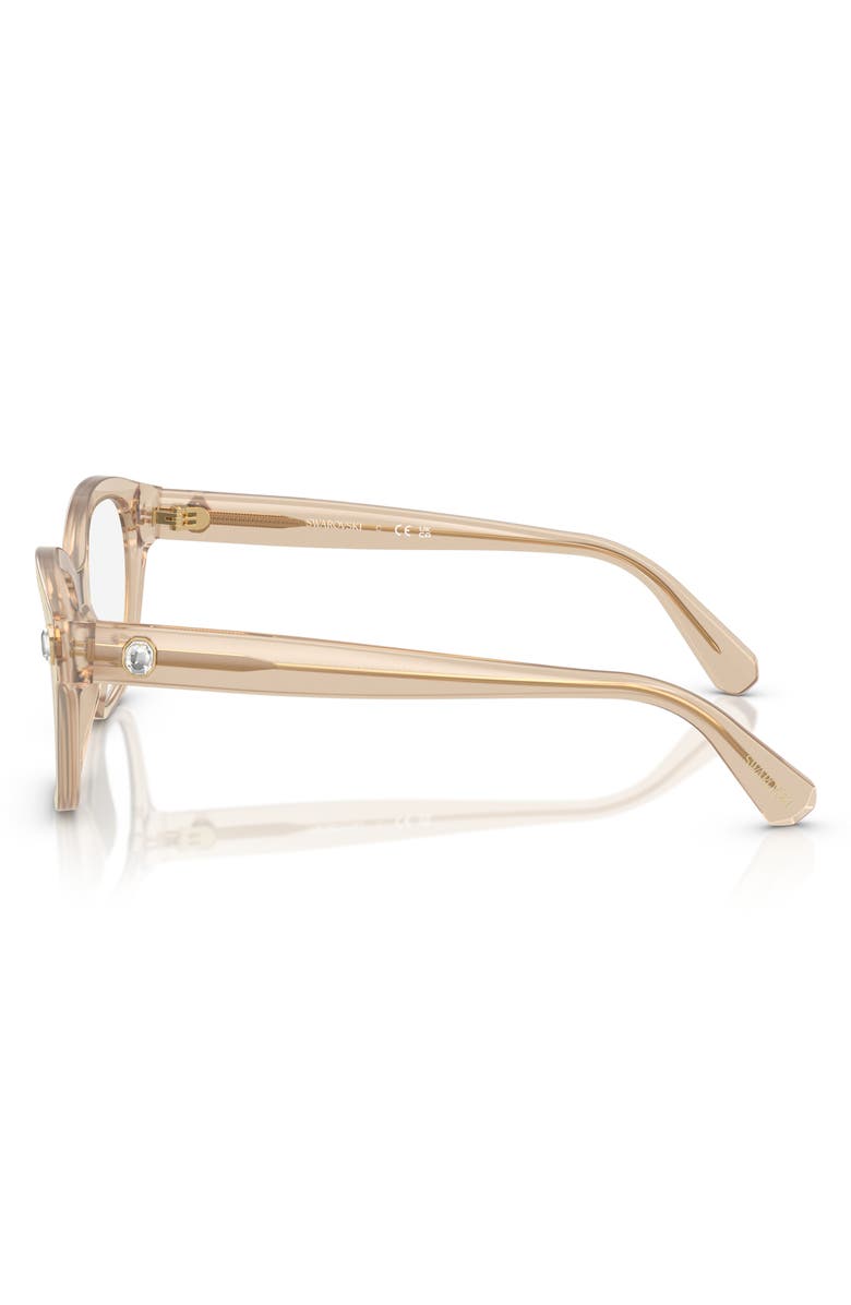 Swarovski 51mm Pillow Optical Glasses, Alternate, color, Milky Beige/ Demo Lens