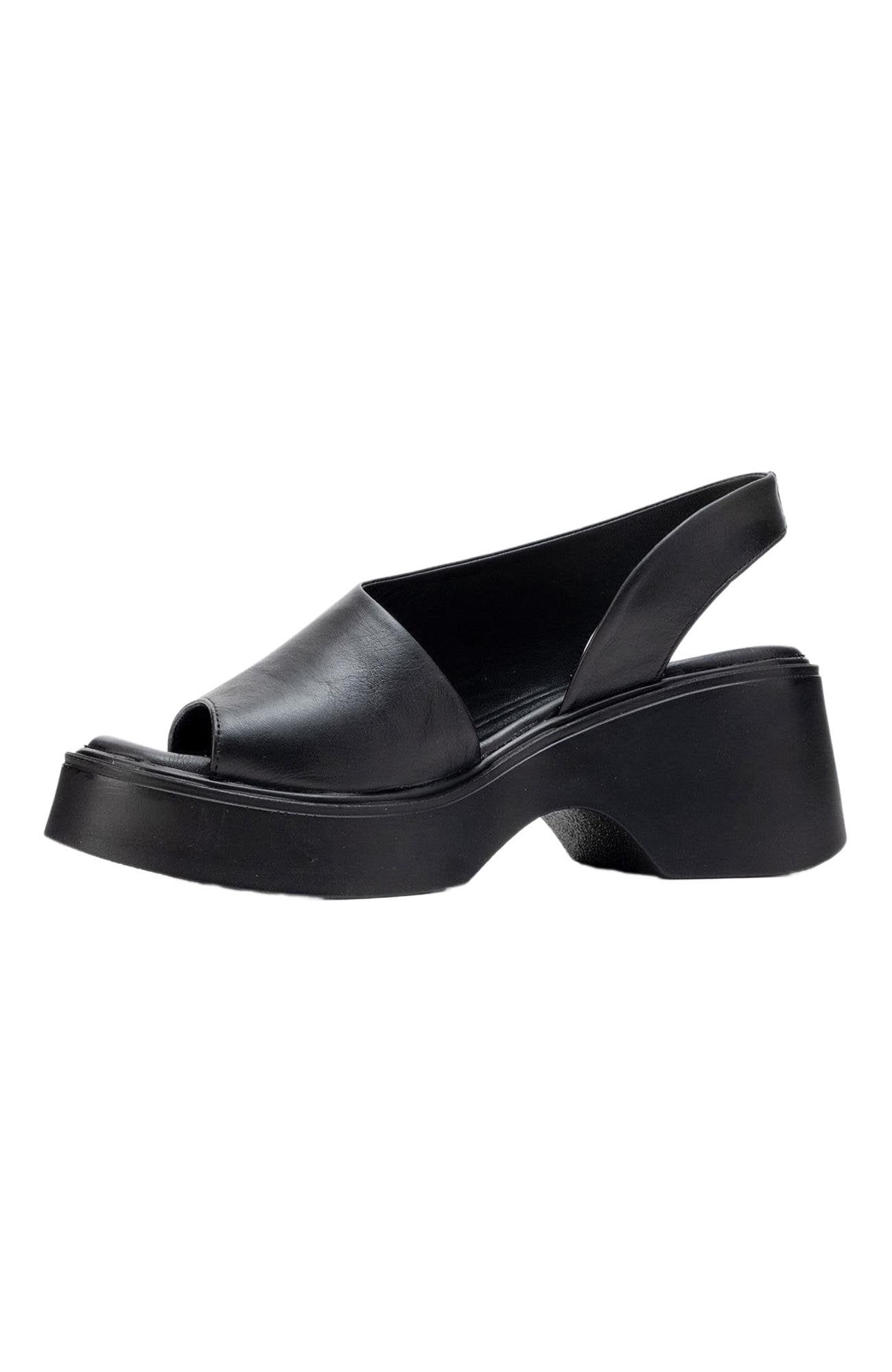 Forever 
Always Shoes ROY Leather Wedge Sandal, Alternate, color, Black Leather