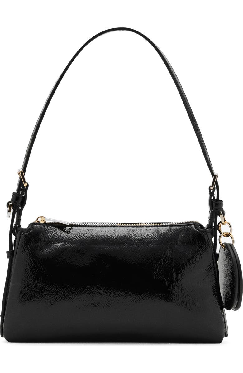 MANGO Faux Leather Shoulder Bag, Main, color, Black