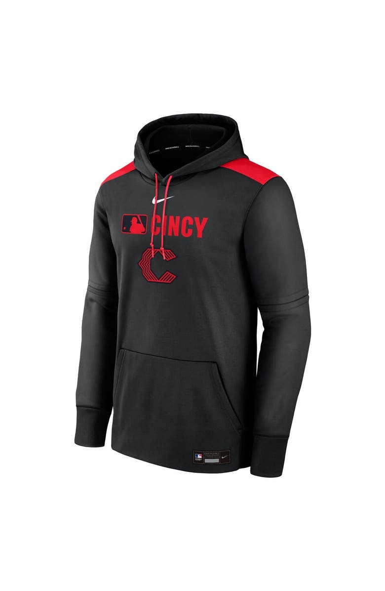 Nike Men's Nike Black Cincinnati Reds Authentic Collection City Connect Therma Pullover Hoodie, Alternate, color, Black