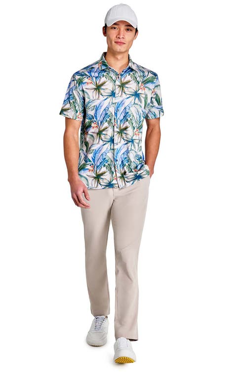 Construct Tropical Chambray Shirt Front In Cream