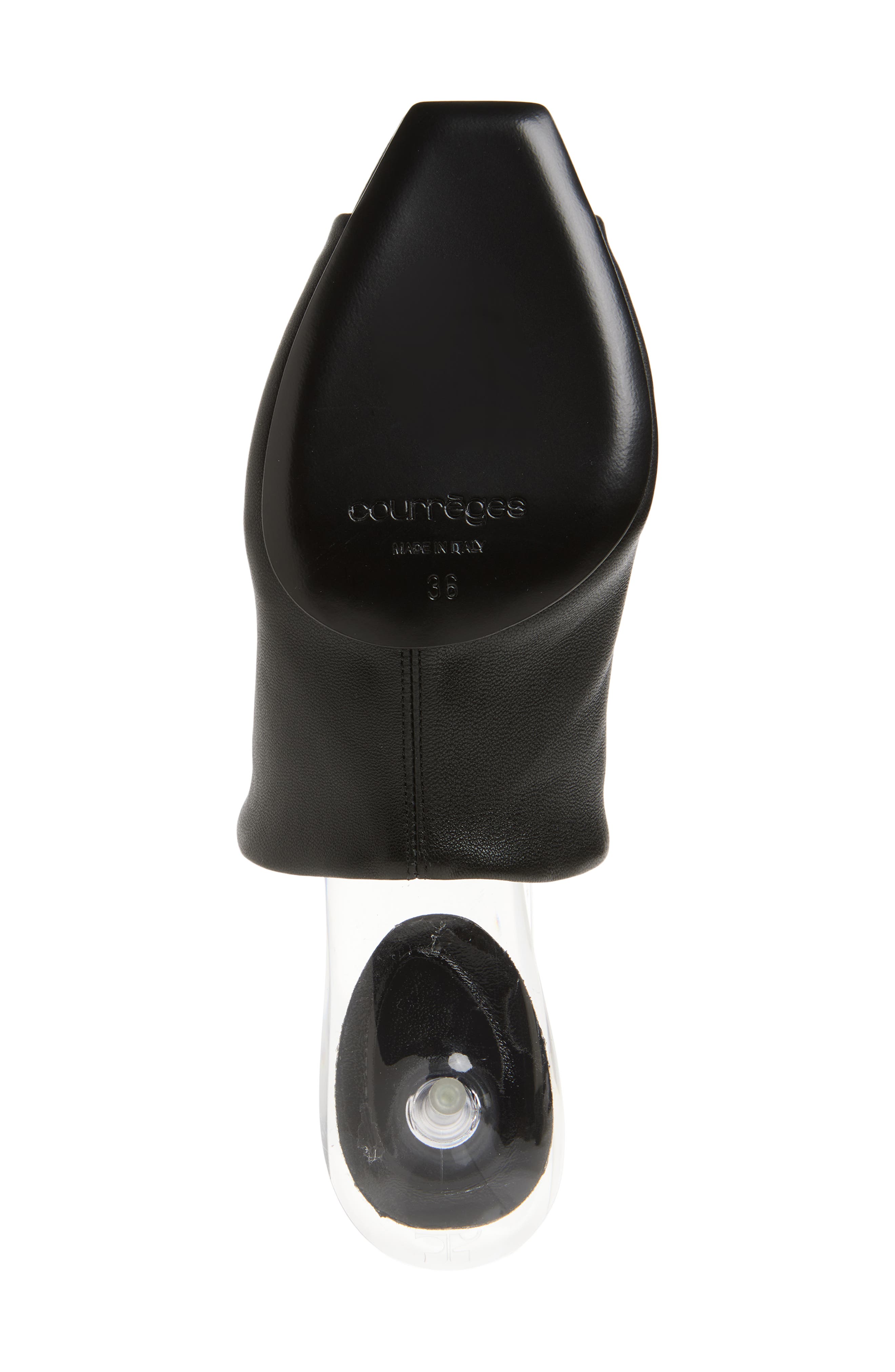 Courrèges Transparent Sole Leather Slide Sandal, Alternate, color, Black
