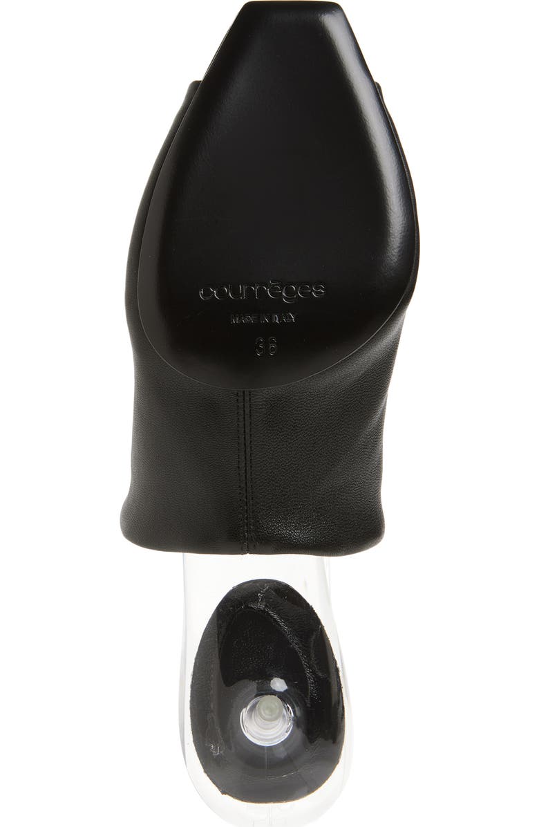 Courrèges Transparent Sole Leather Slide Sandal, Alternate, color, Black