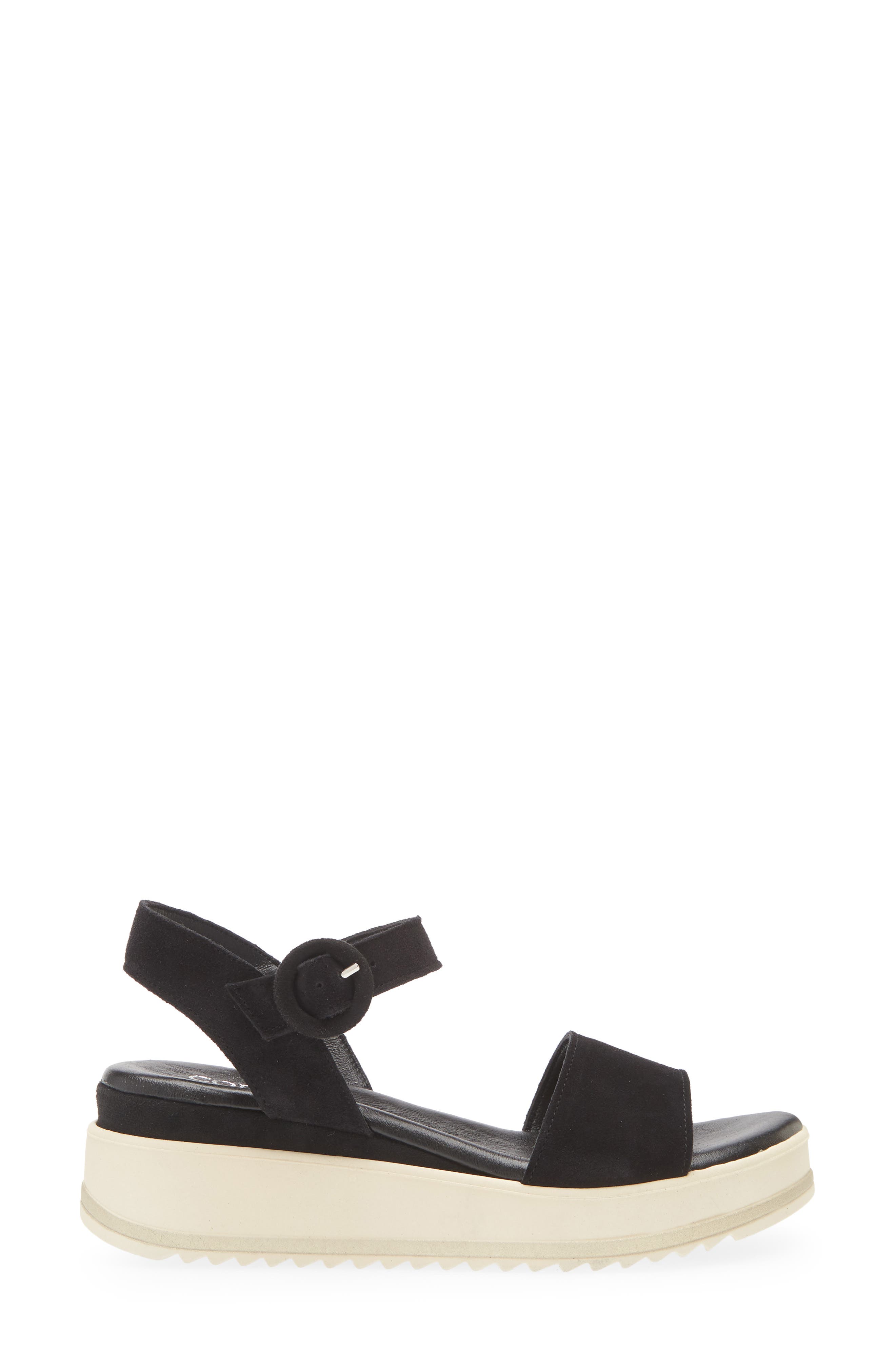 Cordani Arielle Ankle Strap Platform Wedge Sandal, Alternate, color, Black Suede