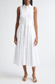 Michael Kors Collection Sleeveless Cotton Jacquard Shirtdress