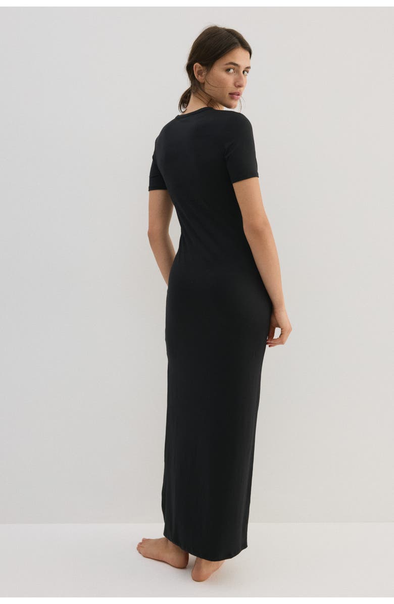 H&M Long T-shirt Dress, Alternate, color, Black