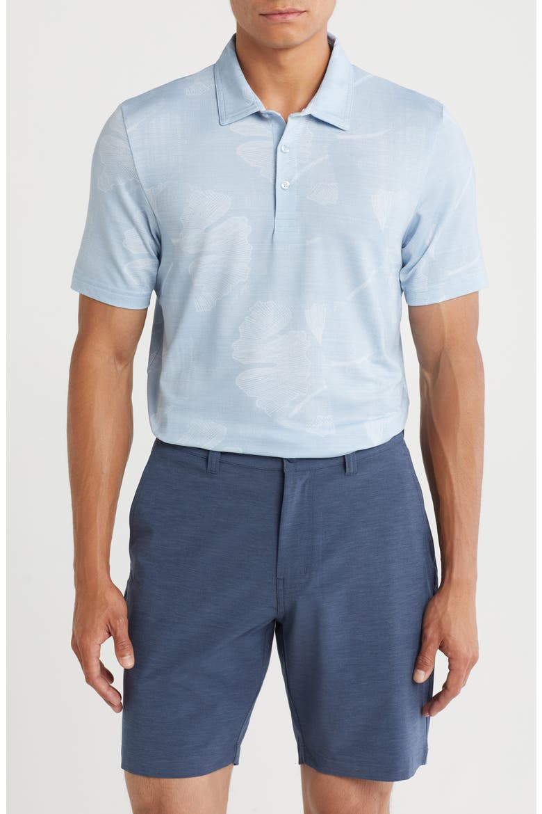 Flower Featherweight Polo, Main, color, HEATHER DUSTY BLUE