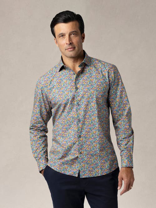 Robert Talbott Reynolds Spring Floral Print Contemportary Fit Shirt In Navy Multi
