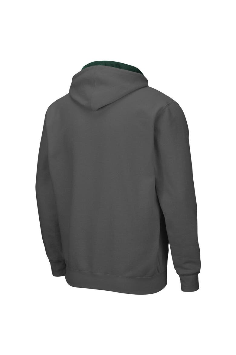 Men's Colosseum Charcoal NDSU Bison Arch & Logo 3.0 Full-Zip Hoodie, Alternate, color, Charcoal