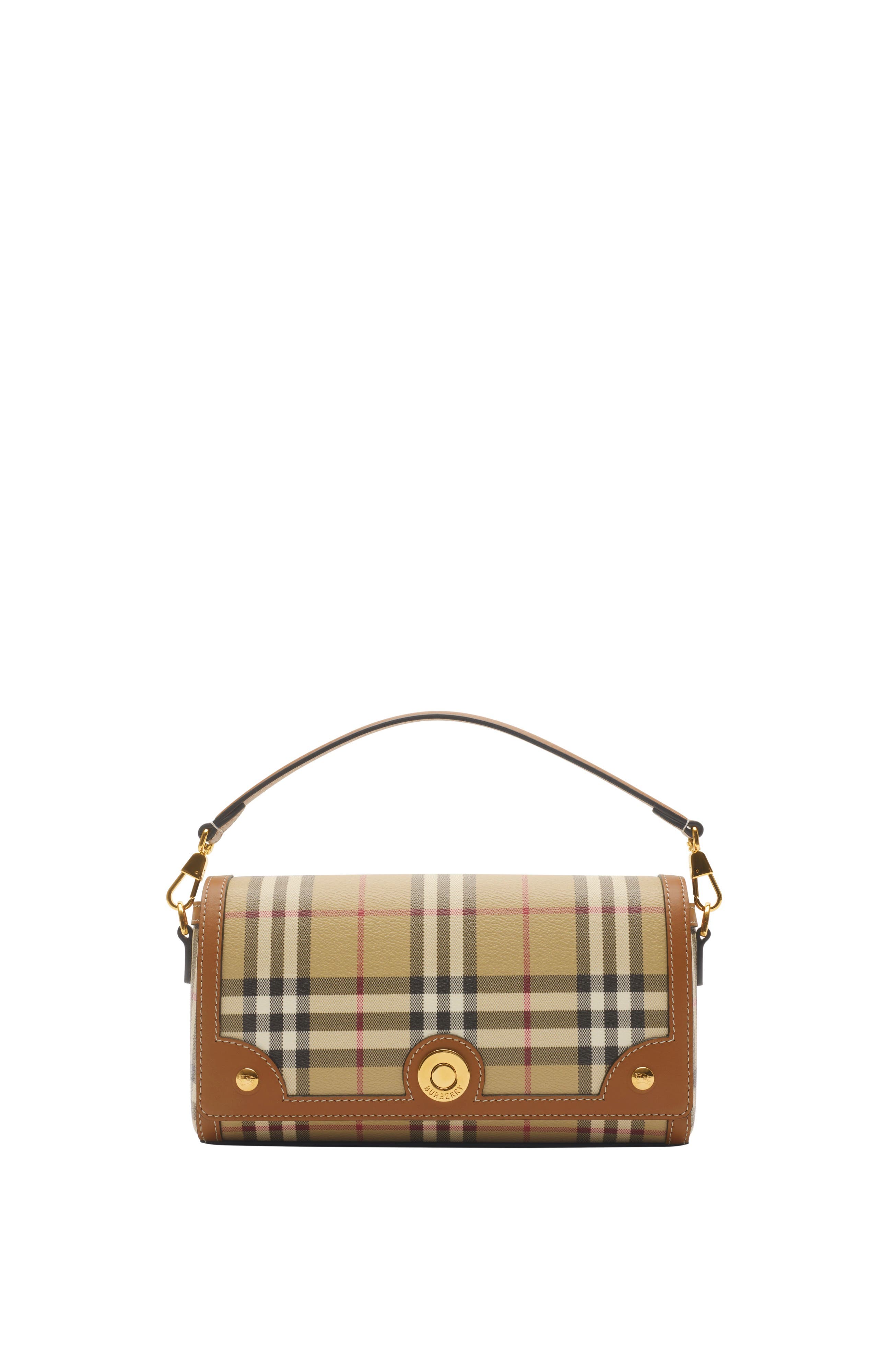 Burberry Top Handle Note Bag, Main, color, Archive Beige/Briar Brown