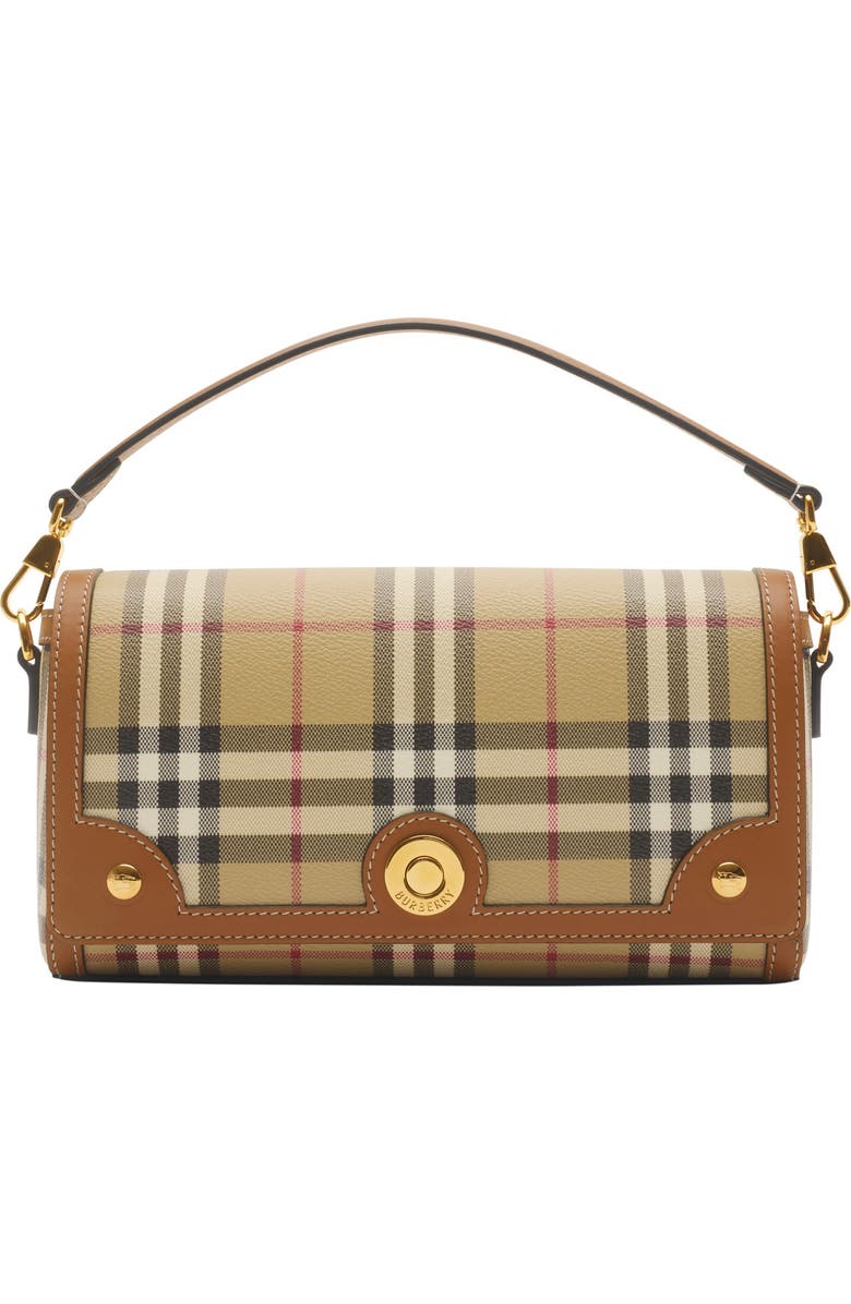 Burberry Top Handle Note Bag, Main, color, Archive Beige/Briar Brown