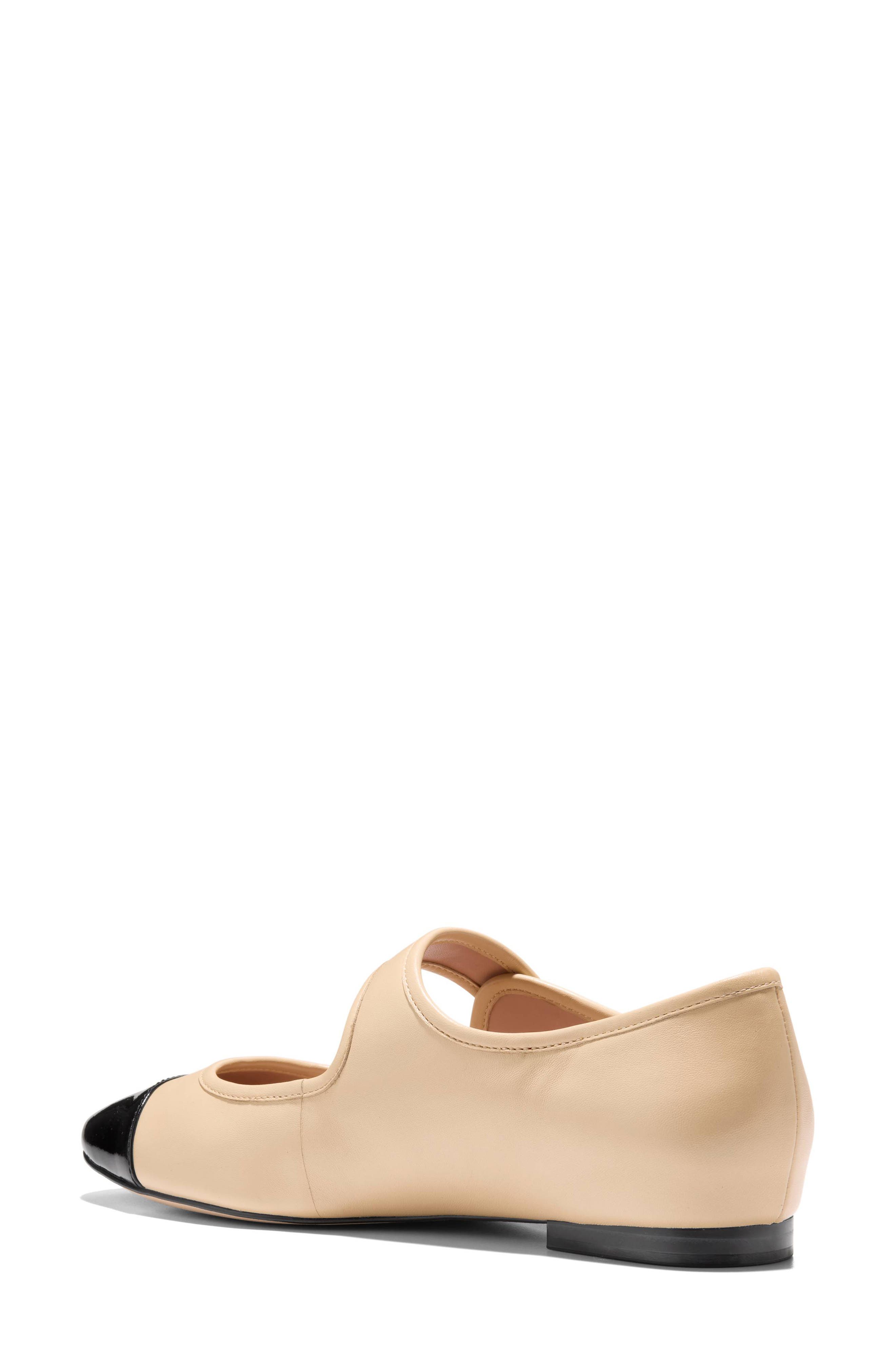 Raquelle Mary Jane Ballet Flat, Alternate, color, MARZIPAN LEATHER/ BLACK PATENT