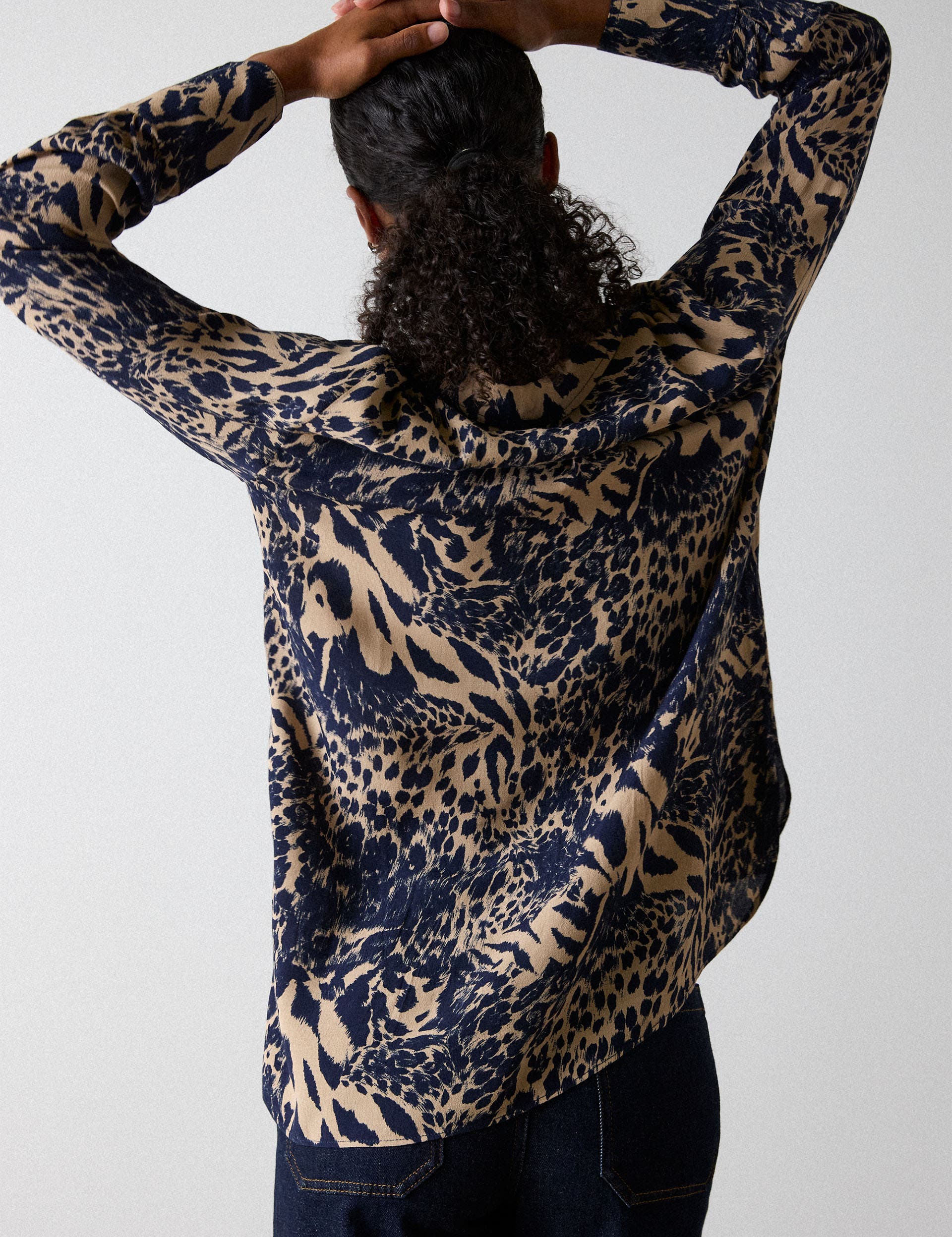 Whistles Patchwork Leopard Print Shirt (Women) | Nordstrom