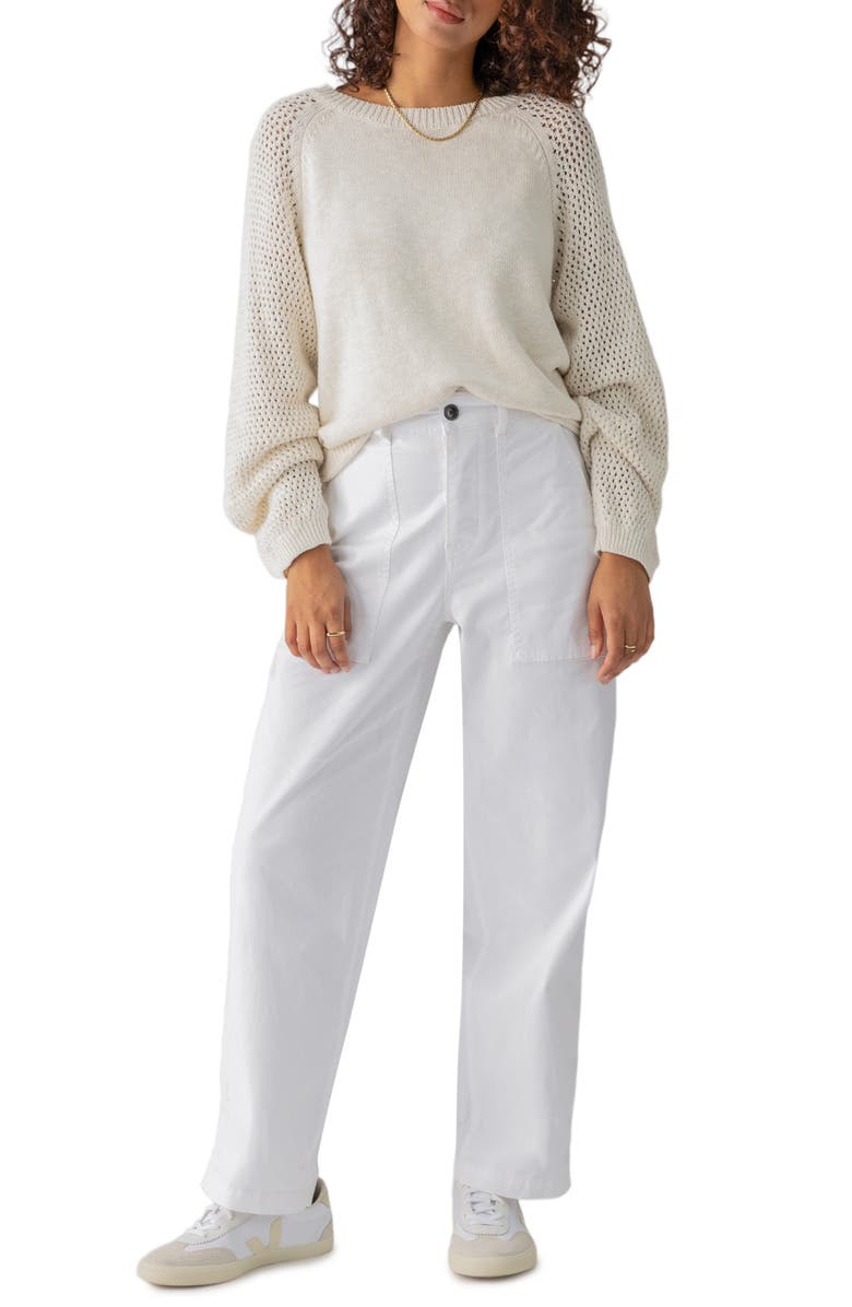 Sanctuary Perfect Moment Mix Stitch Cotton Crewneck Sweater, Alternate, color, 