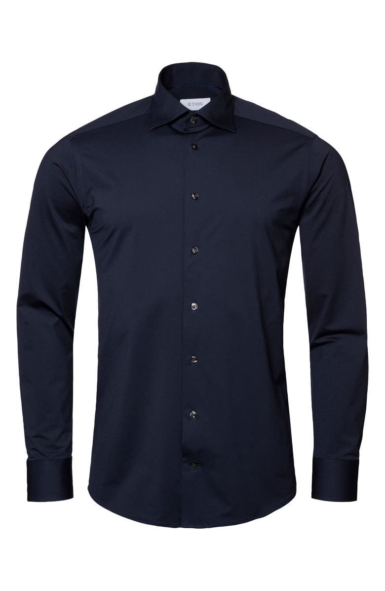 Eton Contemporary Fit Solid Stretch Dress Shirt, Alternate, color,