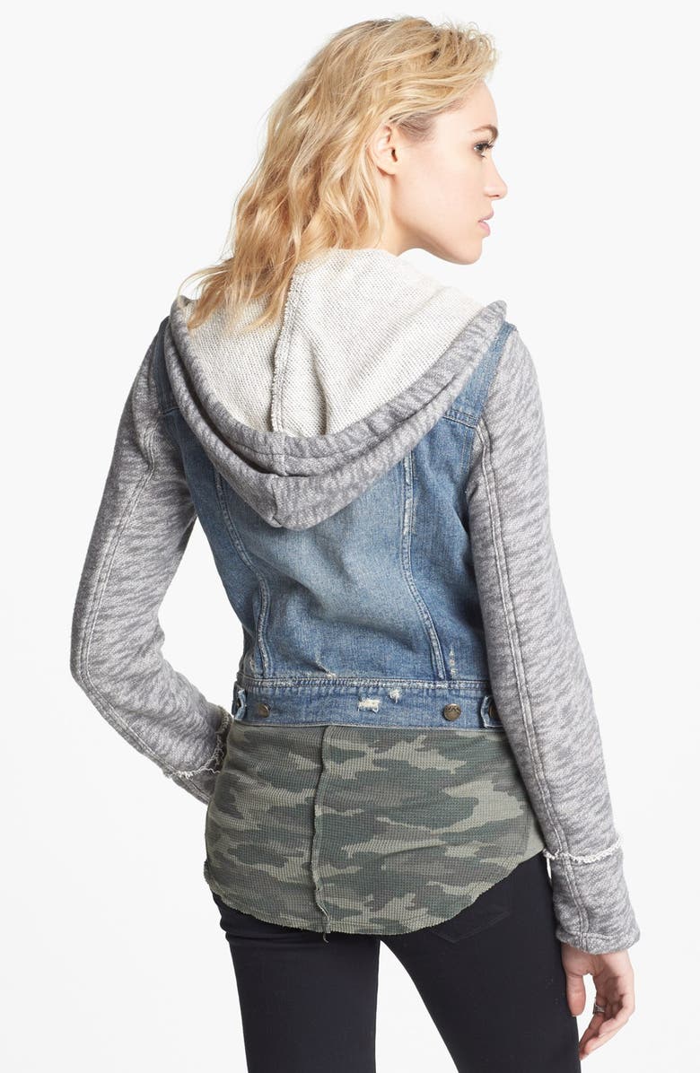 Free People Denim & Knit Jacket, Alternate, color, 