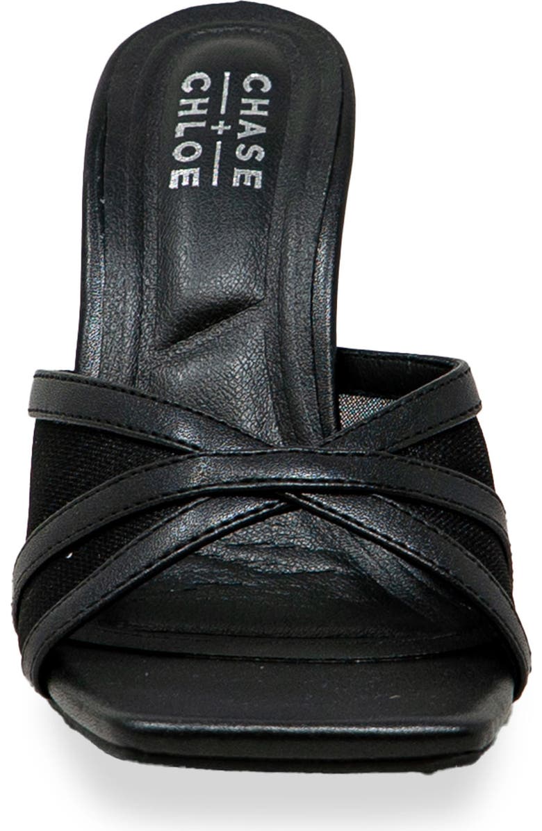CHASE AND CHLOE Mesh Mule Stiletto Sandal, Alternate, color, Black