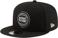 New Era Men's New Era  Black/White Detroit Pistons Team 9FIFTY Snapback Hat