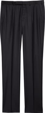 ZEGNA Flat Front Slim Fit Wool Pants