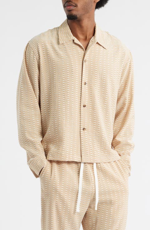 Elijah Geo Pattern Chenille Button-Up Shirt