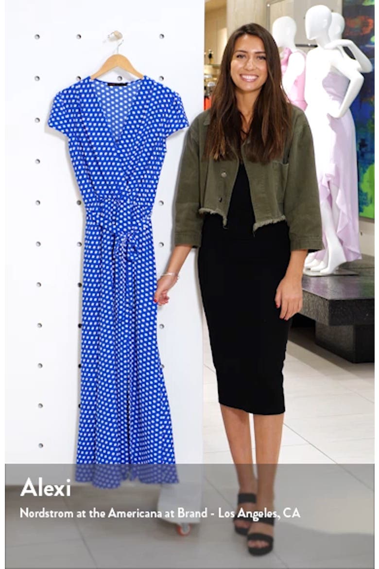 Polka Dot Faux Wrap Maxi Dress video