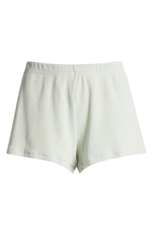 Skims Stretch Cotton Rib Loose Shorts In Spearmint