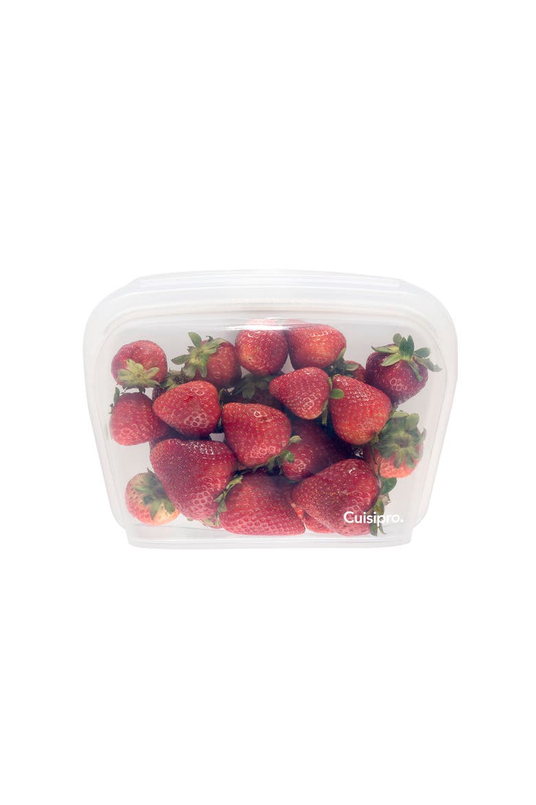 Pack-It Silicone Reusable Stand Up Storage Bag, 1300ml/44 oz, Alternate, color, Clear