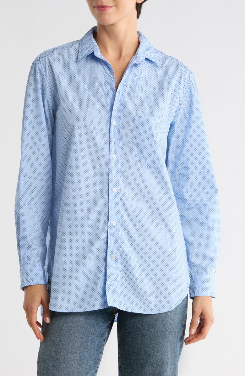 Frank & Eileen Boyfriend Cotton Button-Up Shirt, Main, color, Blue Dot