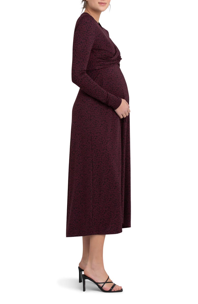 Ripe Maternity Jude Cross Front Long Sleeve Maternity/Nursing Dress, Alternate, color, 