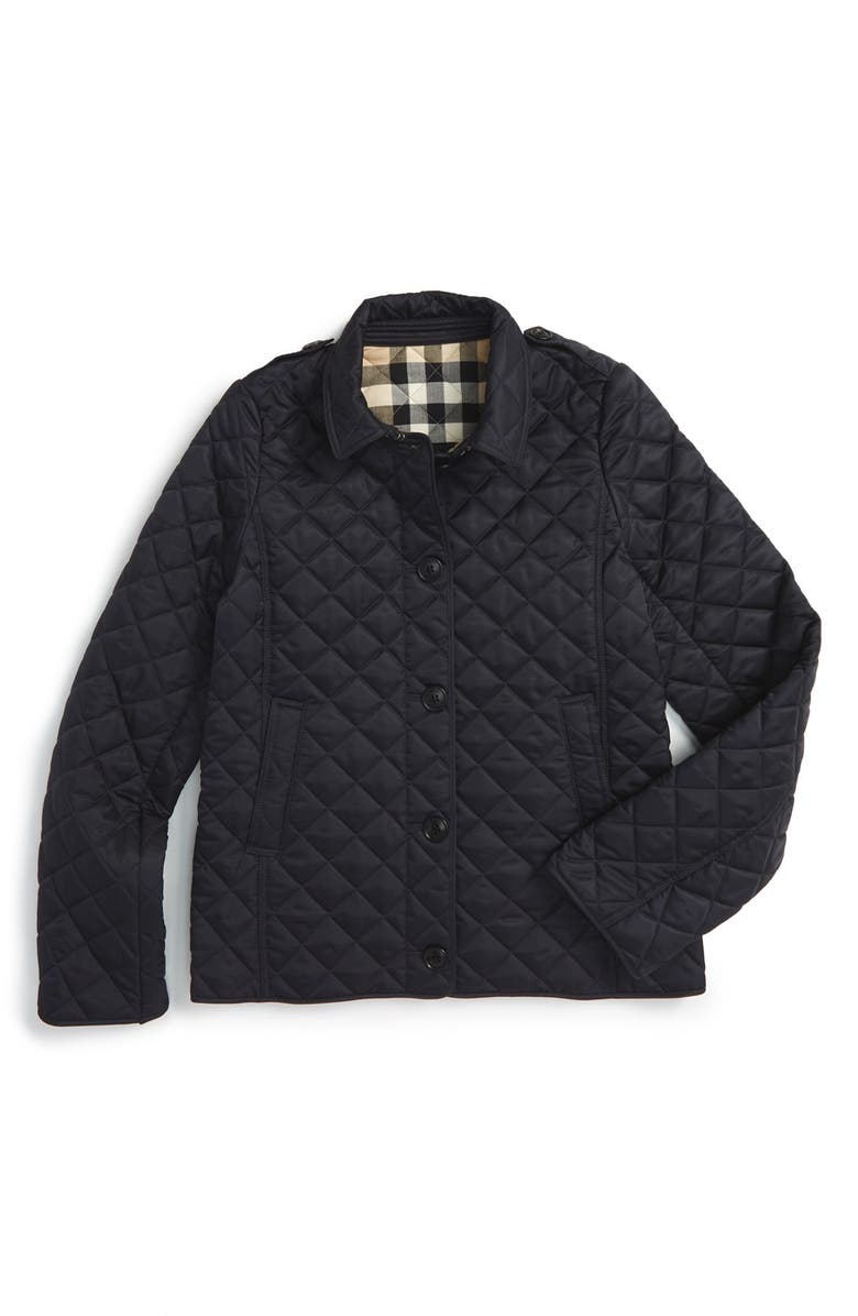 Burberry 'Mini Ashurst' Quilted Jacket, Main, color, 