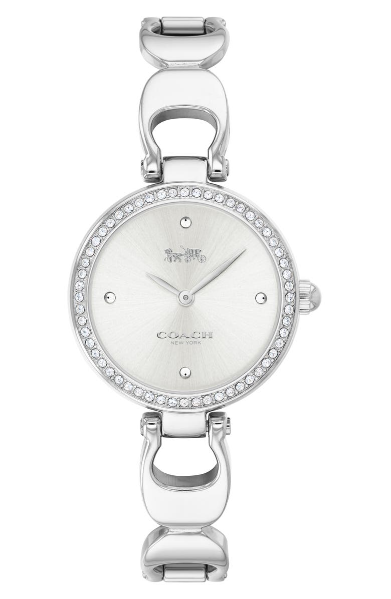 COACH Park Crystal Watch, 26mm, Main, color, Silver