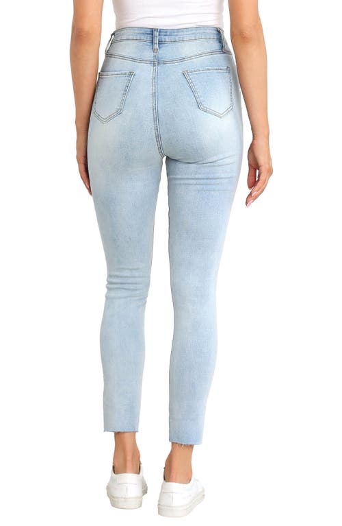 Petal And Pup Petal & Pup Hadie Ripped Raw Hem Ankle Skinny Jeans In Blue