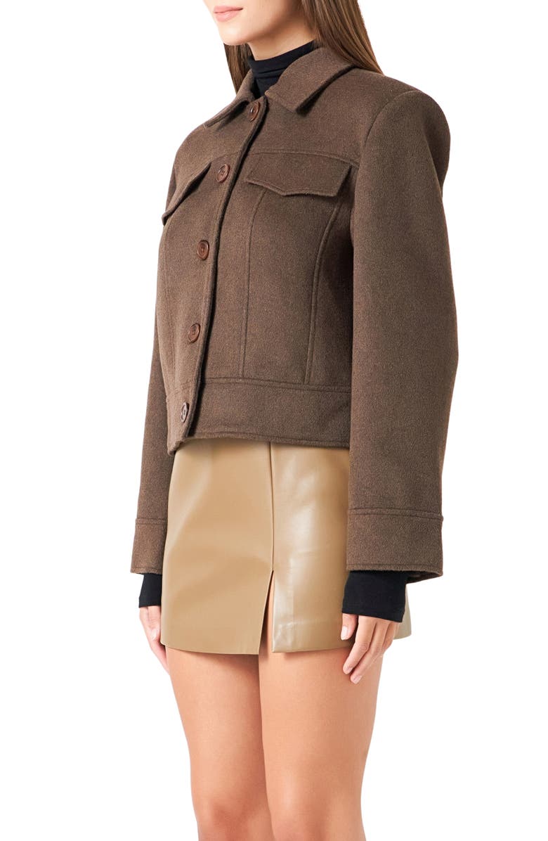 Endless Rose Structured Wool Blend Crop Jacket, Alternate, color, 