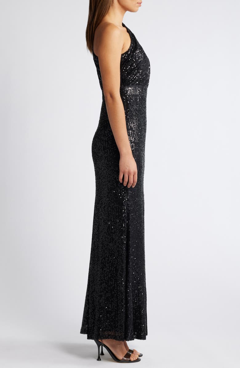 Vince Camuto Sequin One-Shoulder Sheath Gown, Alternate, color, 