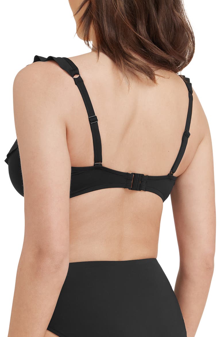 Frill F-Cup Underwire Bikini Top, Alternate, color, BLACK