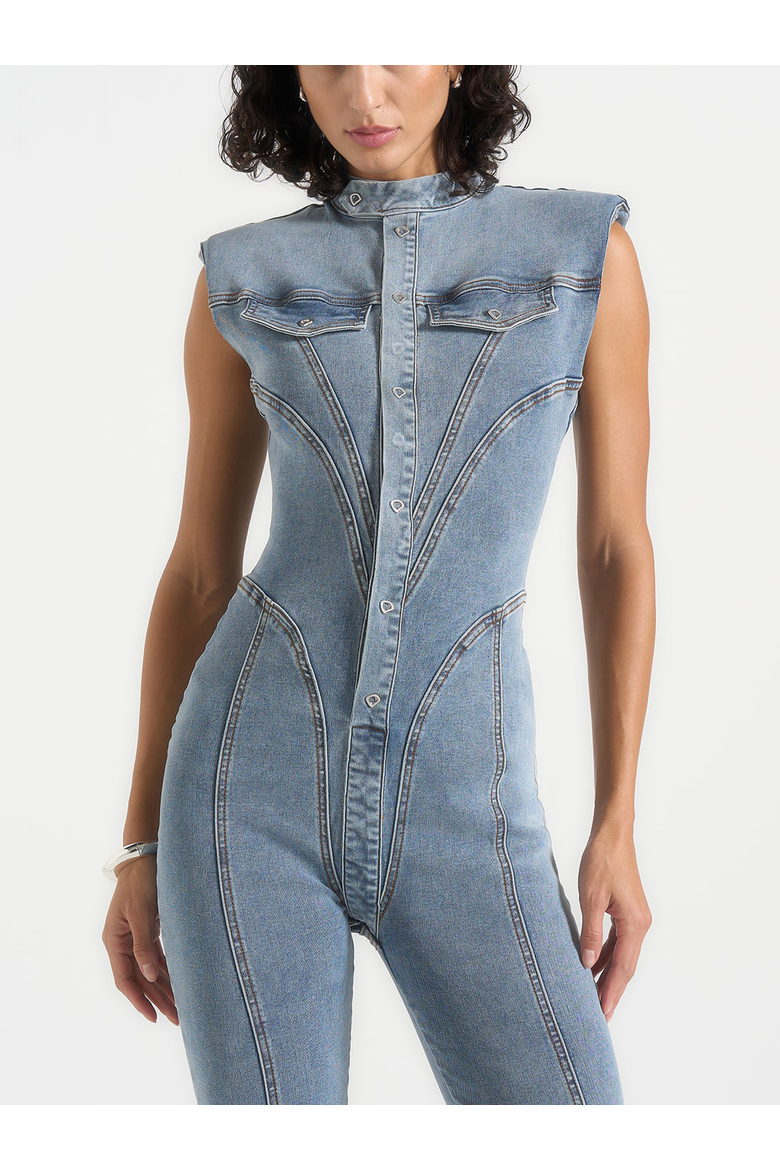 Annette Denim Jumpsuit, Main, color, Blue