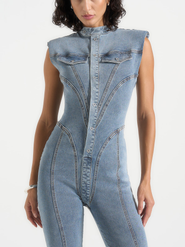 Manière De Voir Annette Denim Jumpsuit