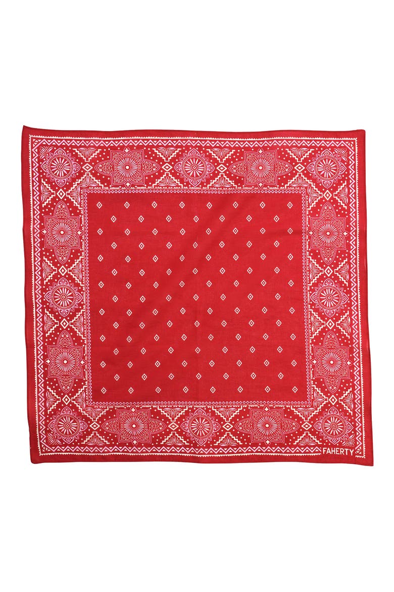 Star Geo Print Cotton Bandana, Alternate, color, RED