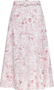 Cinq à Sept Nala Garden Doodle Stretch Cotton Skirt