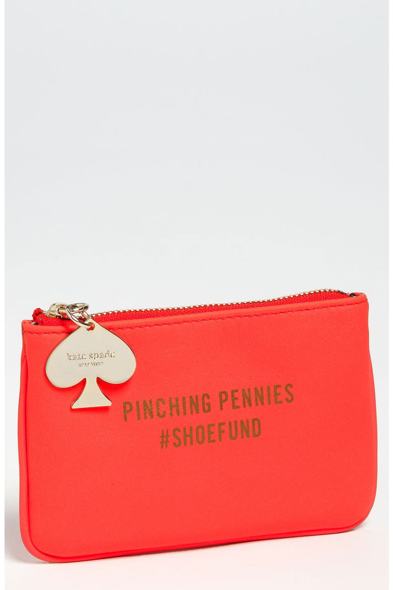 'coin a phrase - shoe fund' coin purse, Main, color, MARASCHINO