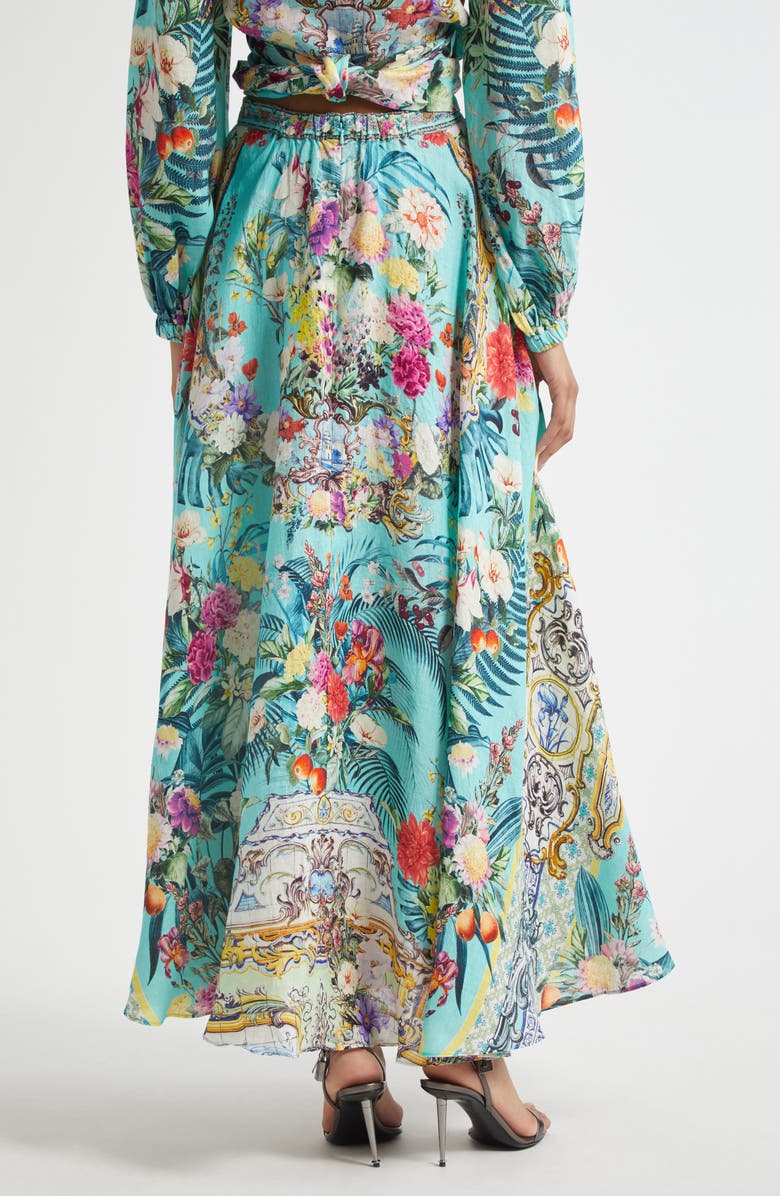 Camilla Crystal Embellished Linen Maxi Skirt, Alternate, color, 