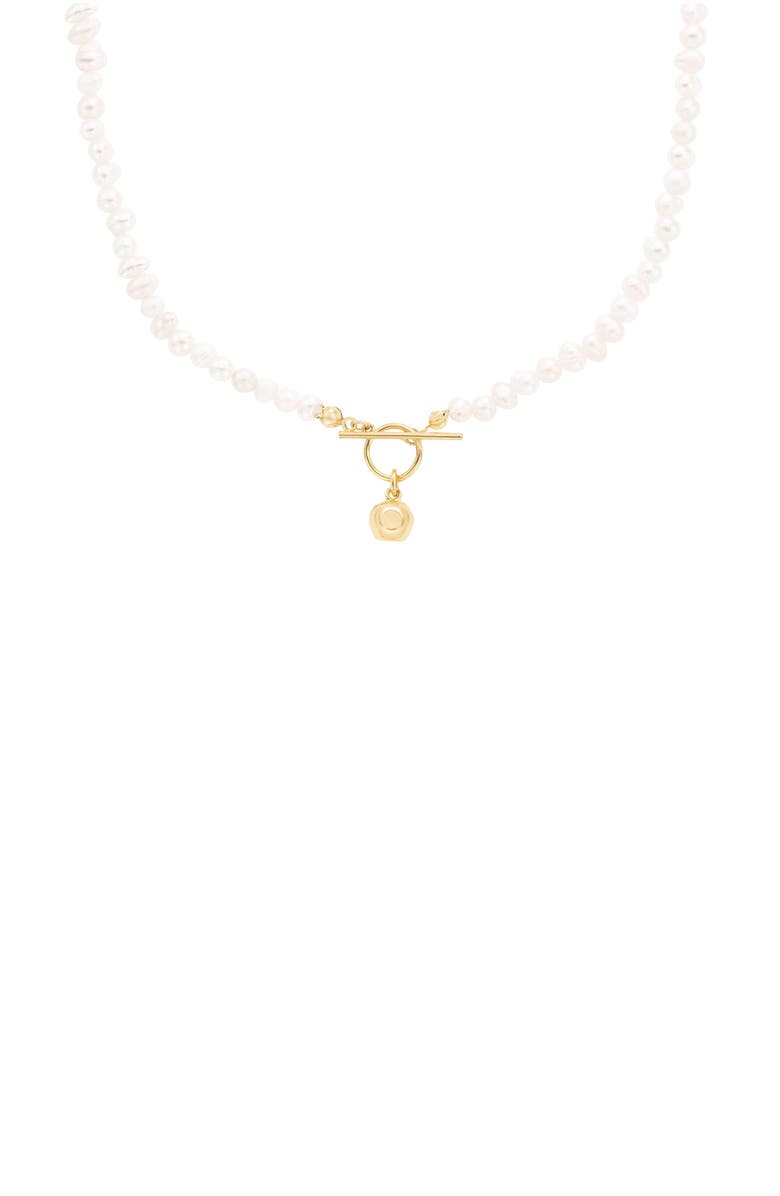 Bearfruit Jewelry 14k Gold Plated Elena Pearl Choker Dainty Minimalist Gift Idea, Main, color,