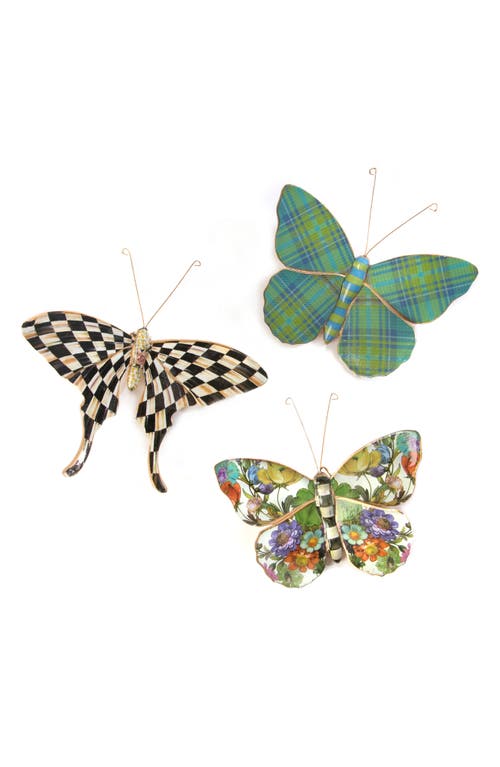 Mackenzie-childs Mackenzie Childs Set Of 3 Assorted Field Butterfly Wall Decor In Multi